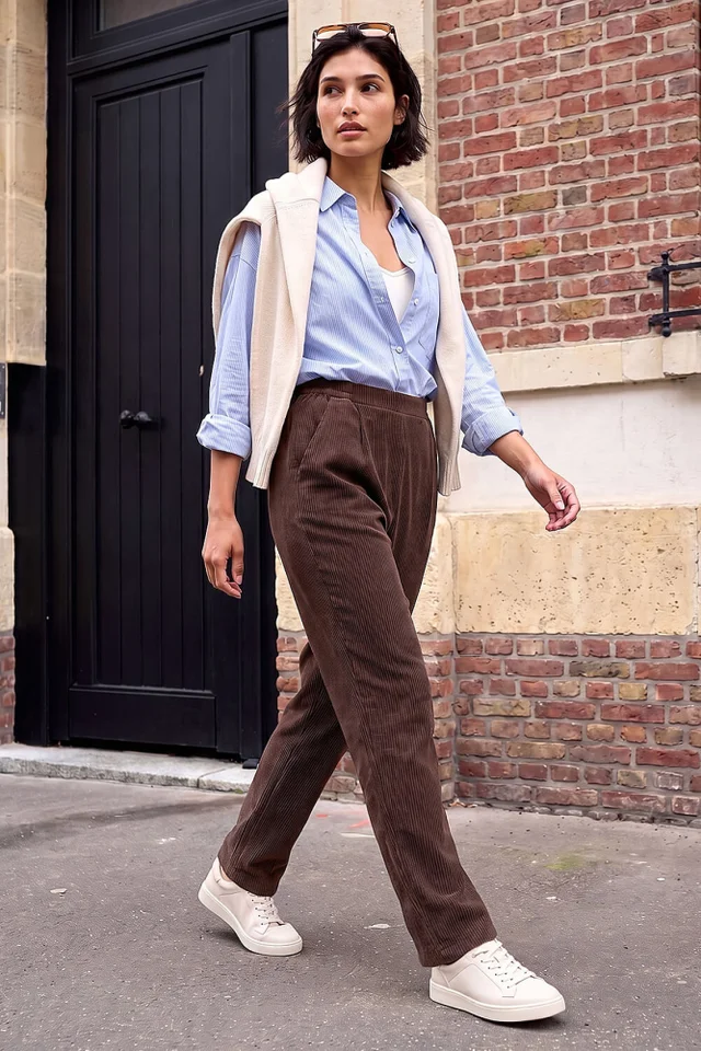 Roman Chocolate Petite Cord Trouser