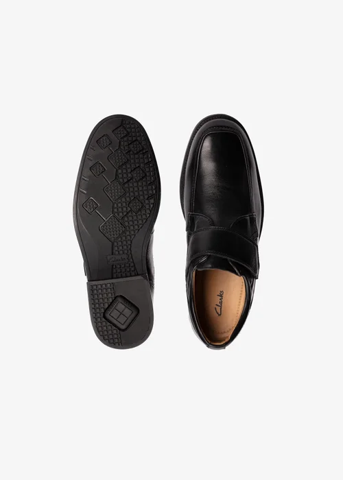 Clarks Mens Black Hail Roll Leather Standard - 7.5 Image 6