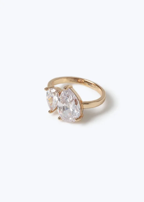 Muse Gold Cubic Engagement Ring - 17mm Image 2