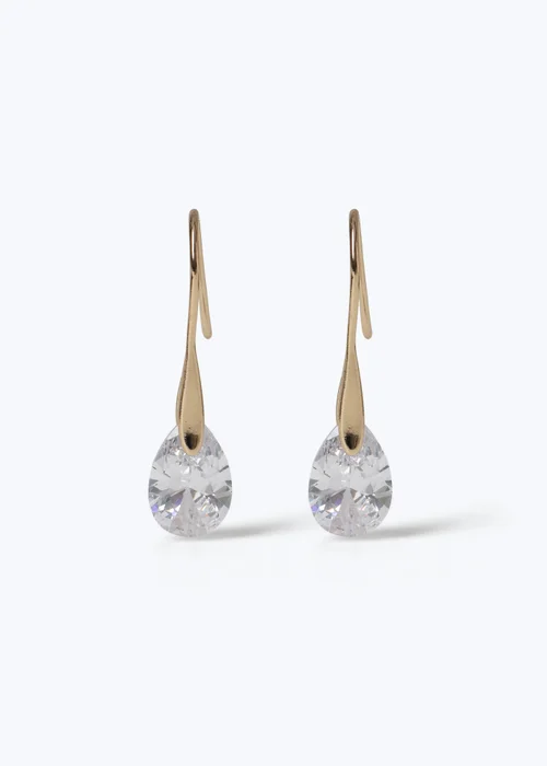 Muse Gold Cubic Zirconia Tulip Drop Earrings - One Size Image 1