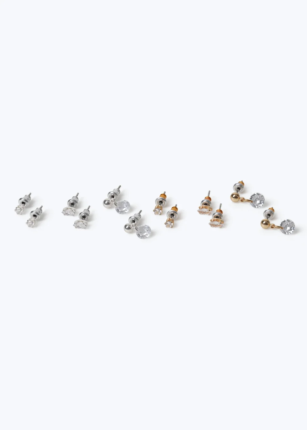 6 Pack Muse Cubic Zirconia Mixed Metal Earrings - One Size Image 2