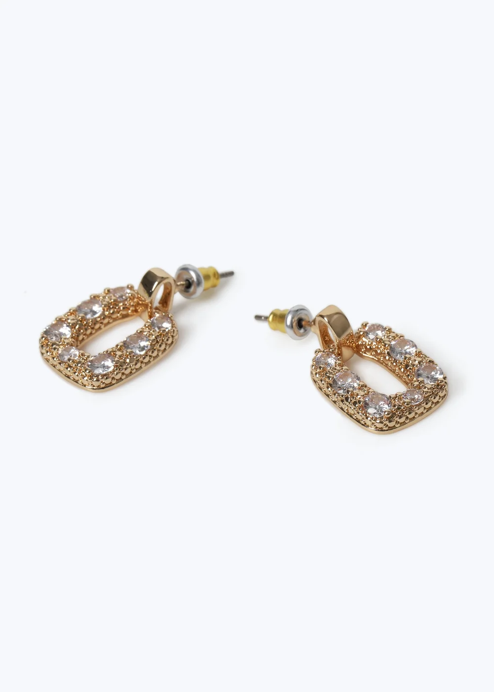 Muse Gold Cubic Zirconia Door Knocker Earrings - One Size Image 2