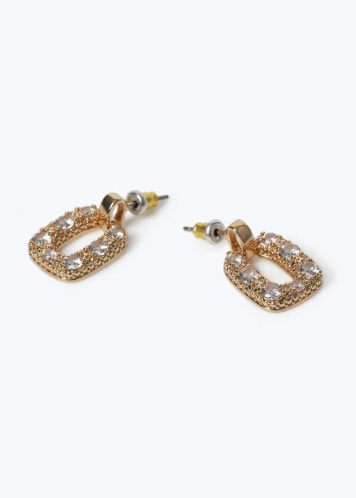 Muse Gold Cubic Zirconia Door Knocker Earrings - One Size Image 2