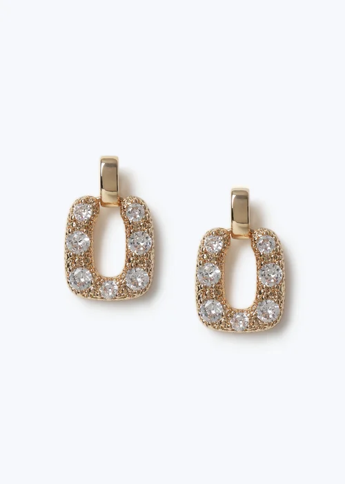 Muse Gold Cubic Zirconia Door Knocker Earrings - One Size Image 1