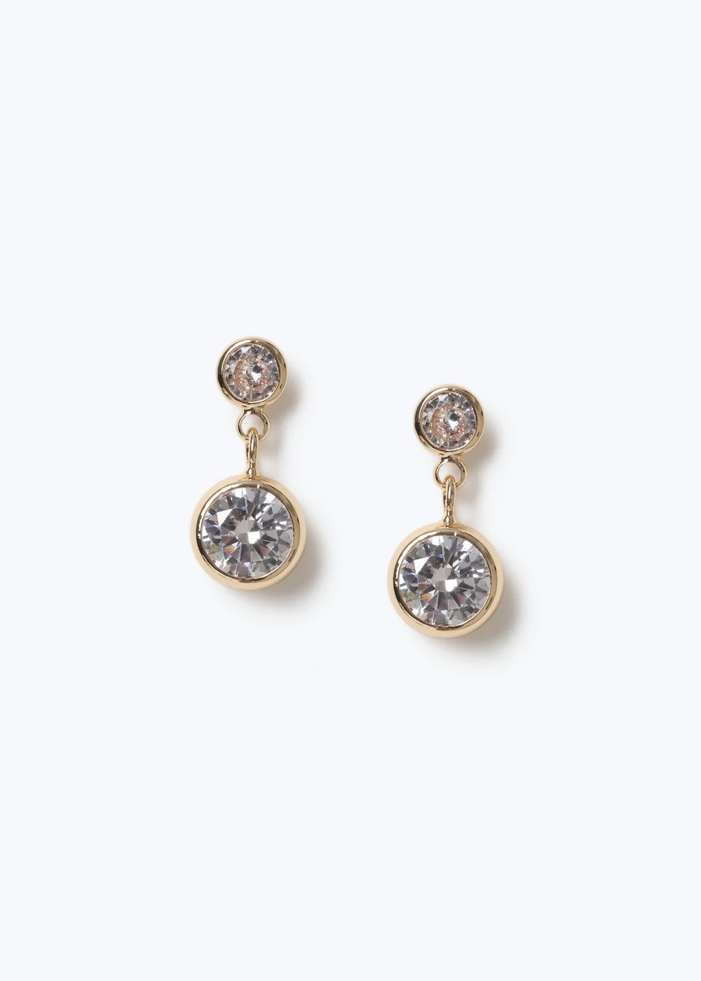 Muse Gold Cubic Zirconia Double Drop Earrings - One Size Image 1