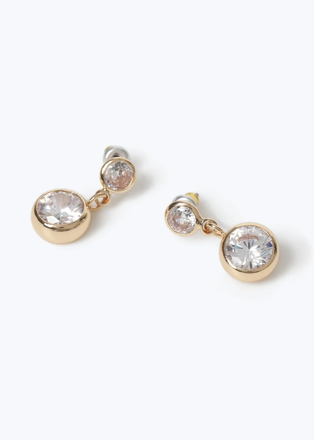 Muse Gold Cubic Zirconia Double Drop Earrings - One Size Image 2