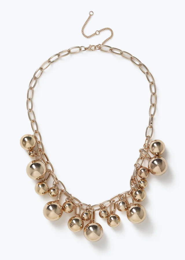 Muse Gold Cluster Ball Necklace