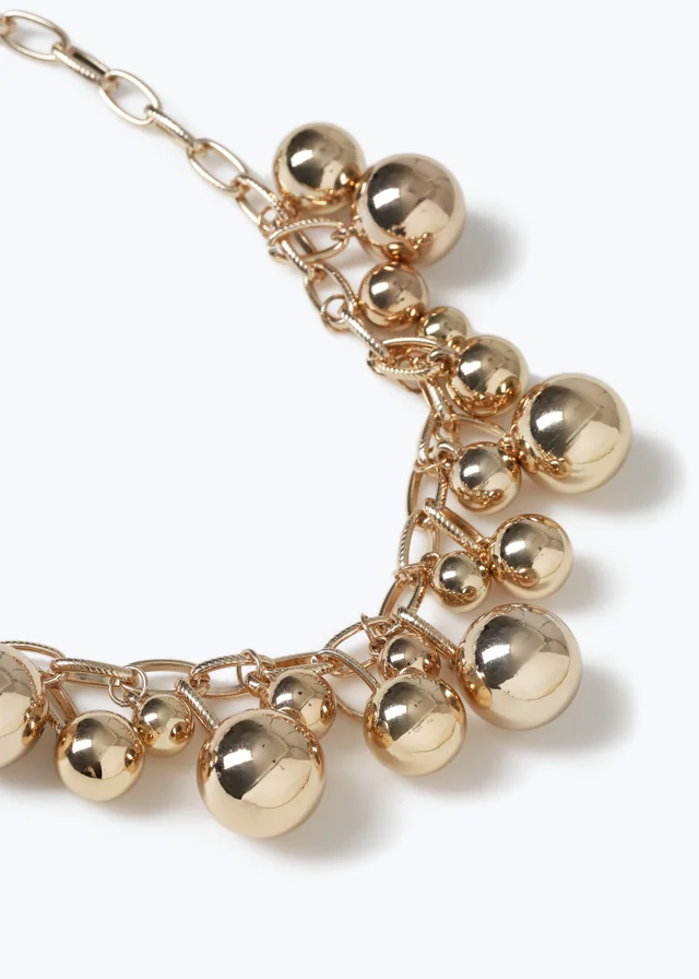 Muse Gold Cluster Ball Necklace
