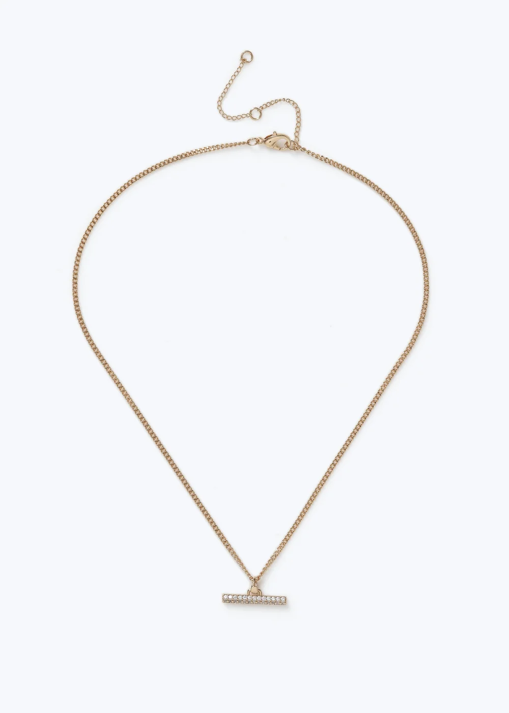 Muse Gold Cubic T Bar Ditsy Necklace - One Size Image 1