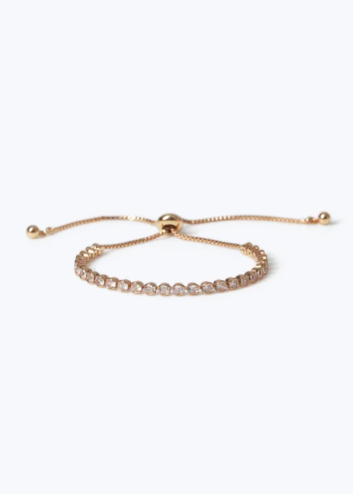 Muse Gold Cubic Zirconia Adjustable Bracelet - One Size Image 1