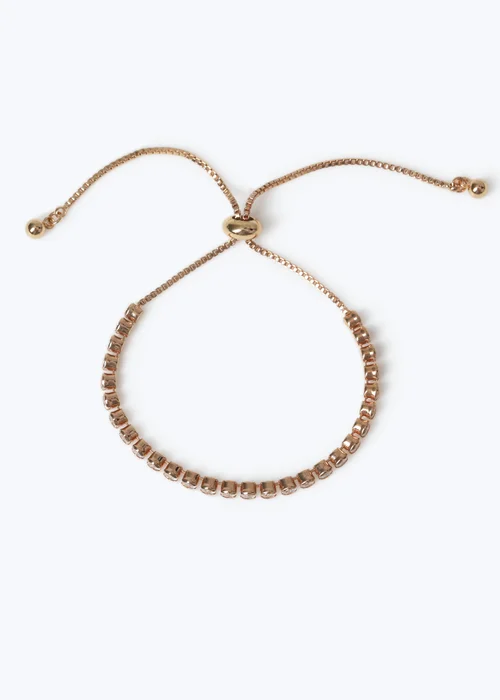 Muse Gold Cubic Zirconia Adjustable Bracelet - One Size Image 2