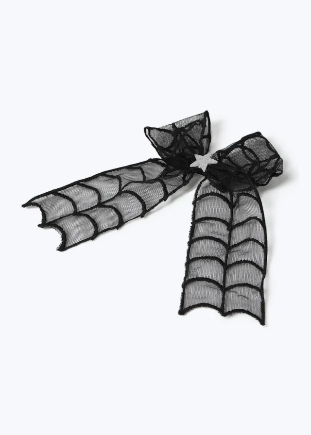Flitzy Black Web Halloween Hair Clip