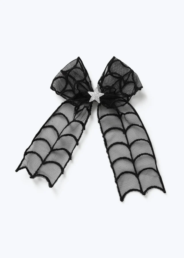 Flitzy Black Web Halloween Hair Clip