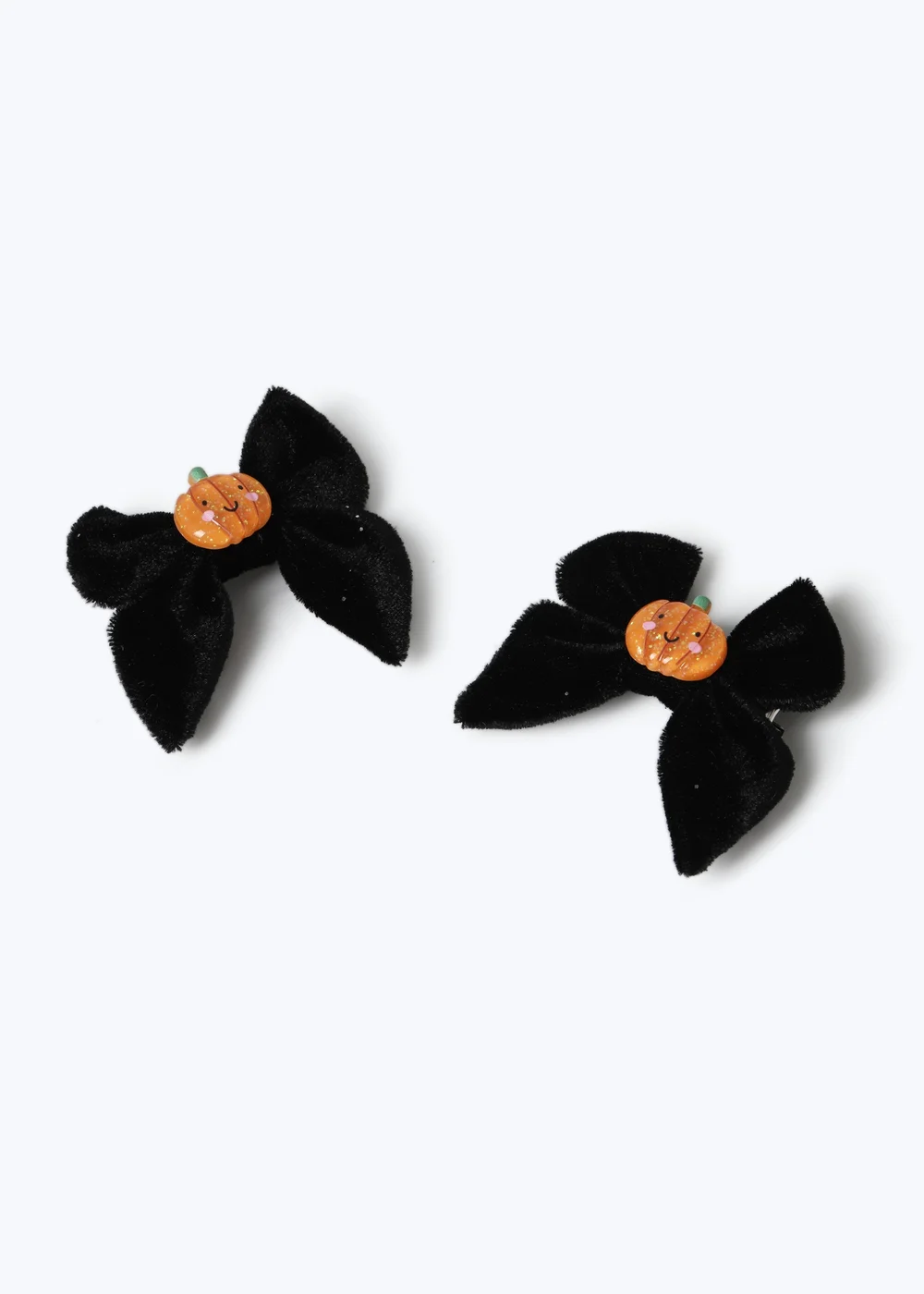 2 Pack Flitzy Black Pumpkin Halloween Hair Clips - One Size Image 2