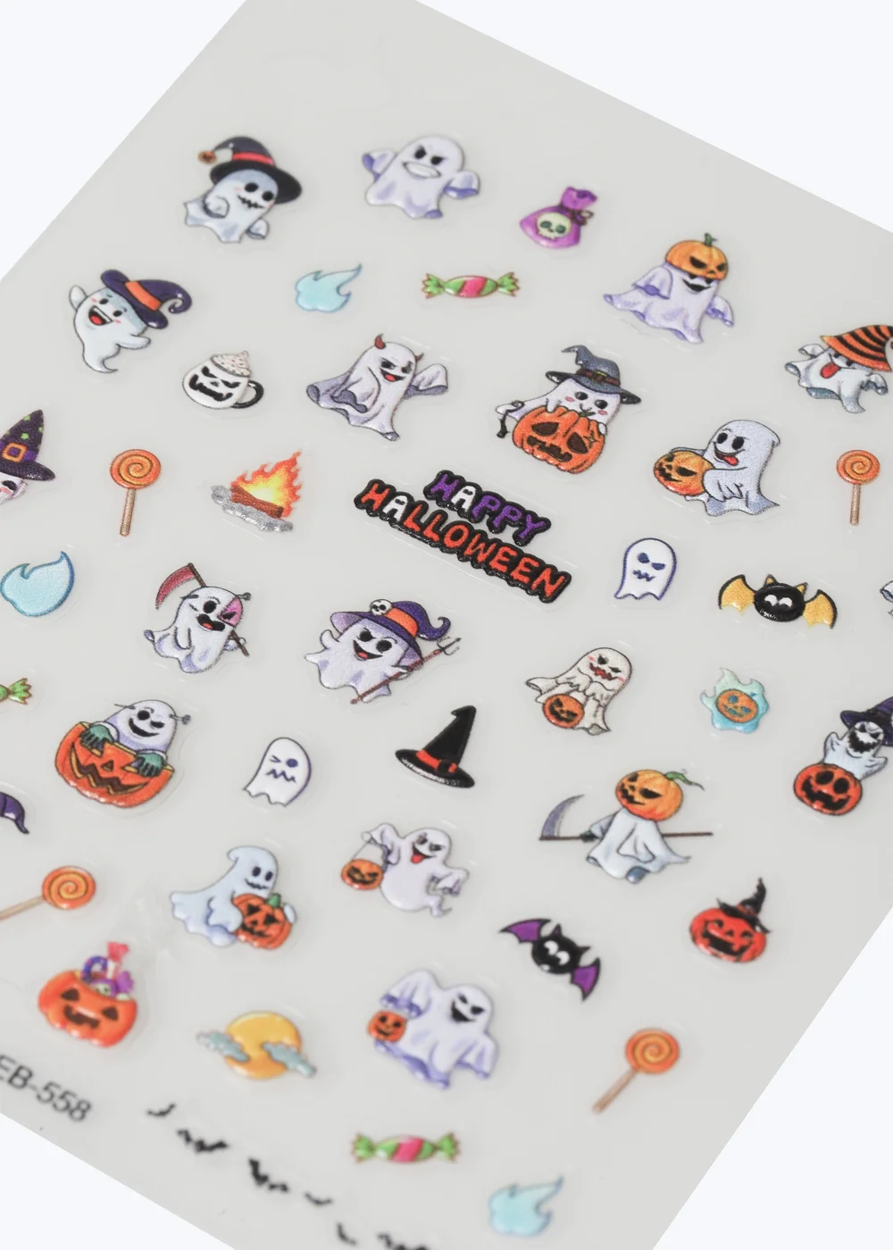 Flitzy Multicoloured Halloween Nail Stickers - One Size Image 2