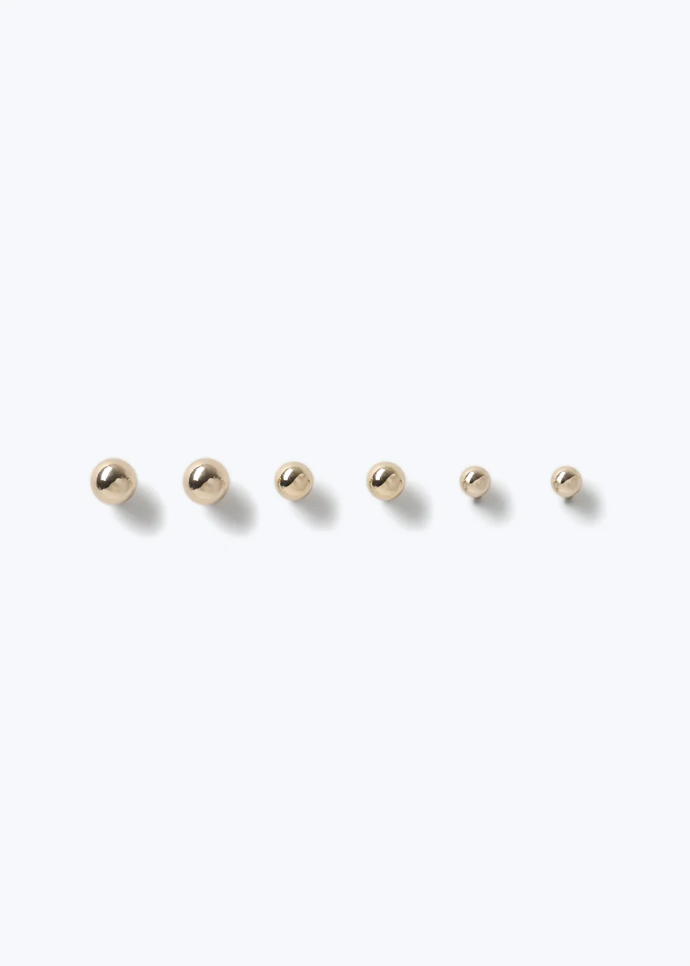 Muse 3 Pack Gold Ball Stud Earrings - One Size Image 1