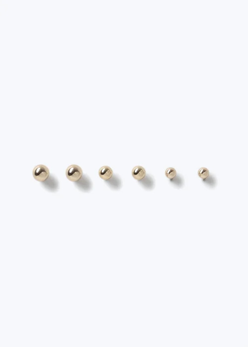 Muse 3 Pack Gold Ball Stud Earrings - One Size Image 1