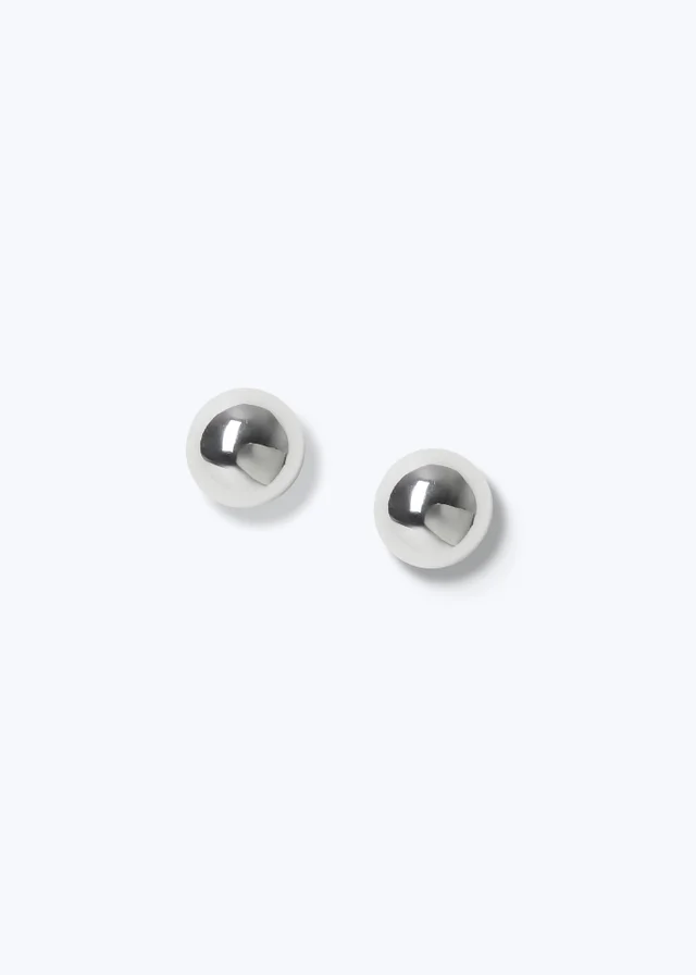 Muse Silver Ball Stud Earrings