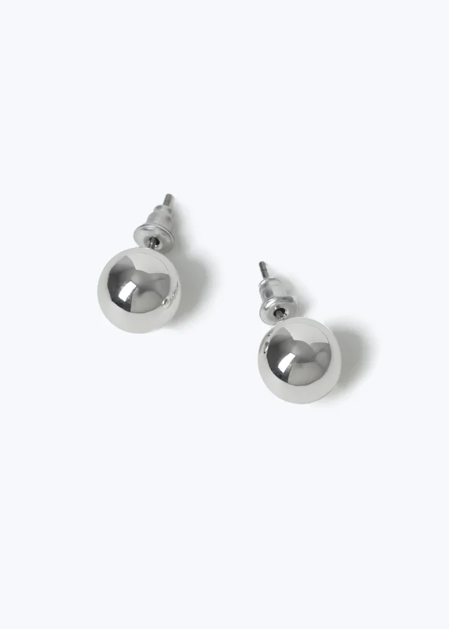 Muse Silver Ball Stud Earrings