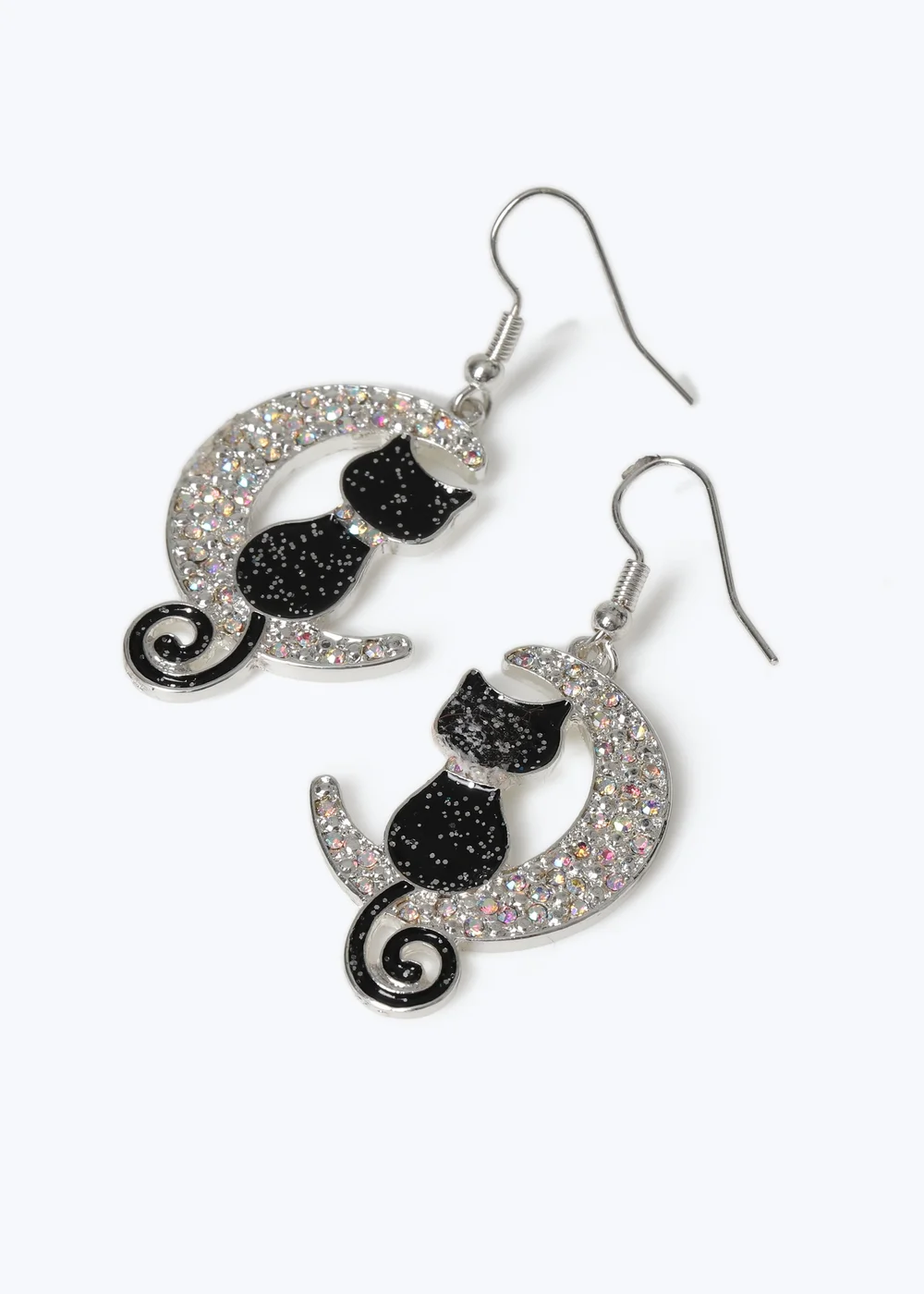 Muse Halloween Cat & Moon Earrings - One Size Image 2
