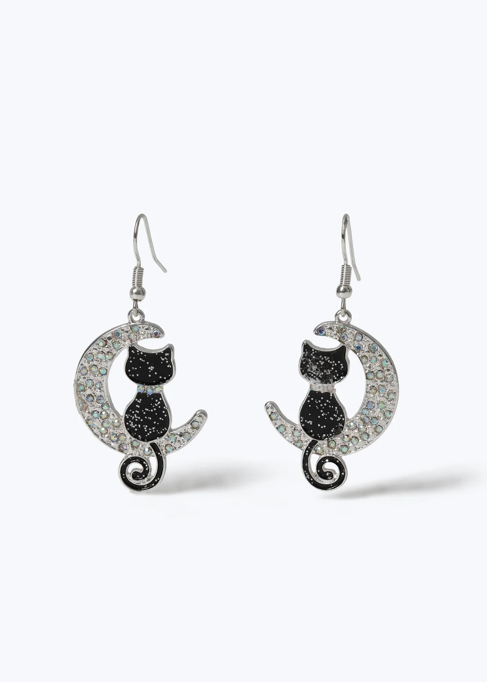 Muse Halloween Cat & Moon Earrings - One Size Image 1