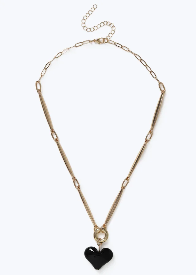 Muse Black Heart Pendant Necklace