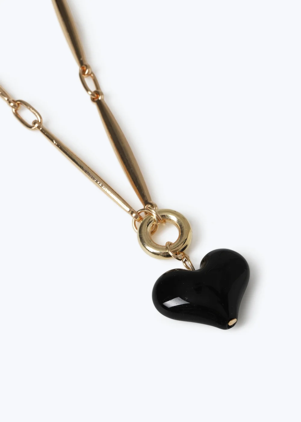Muse Black Heart Pendant Necklace - One Size Image 2