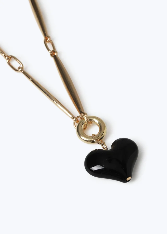 Muse Black Heart Pendant Necklace