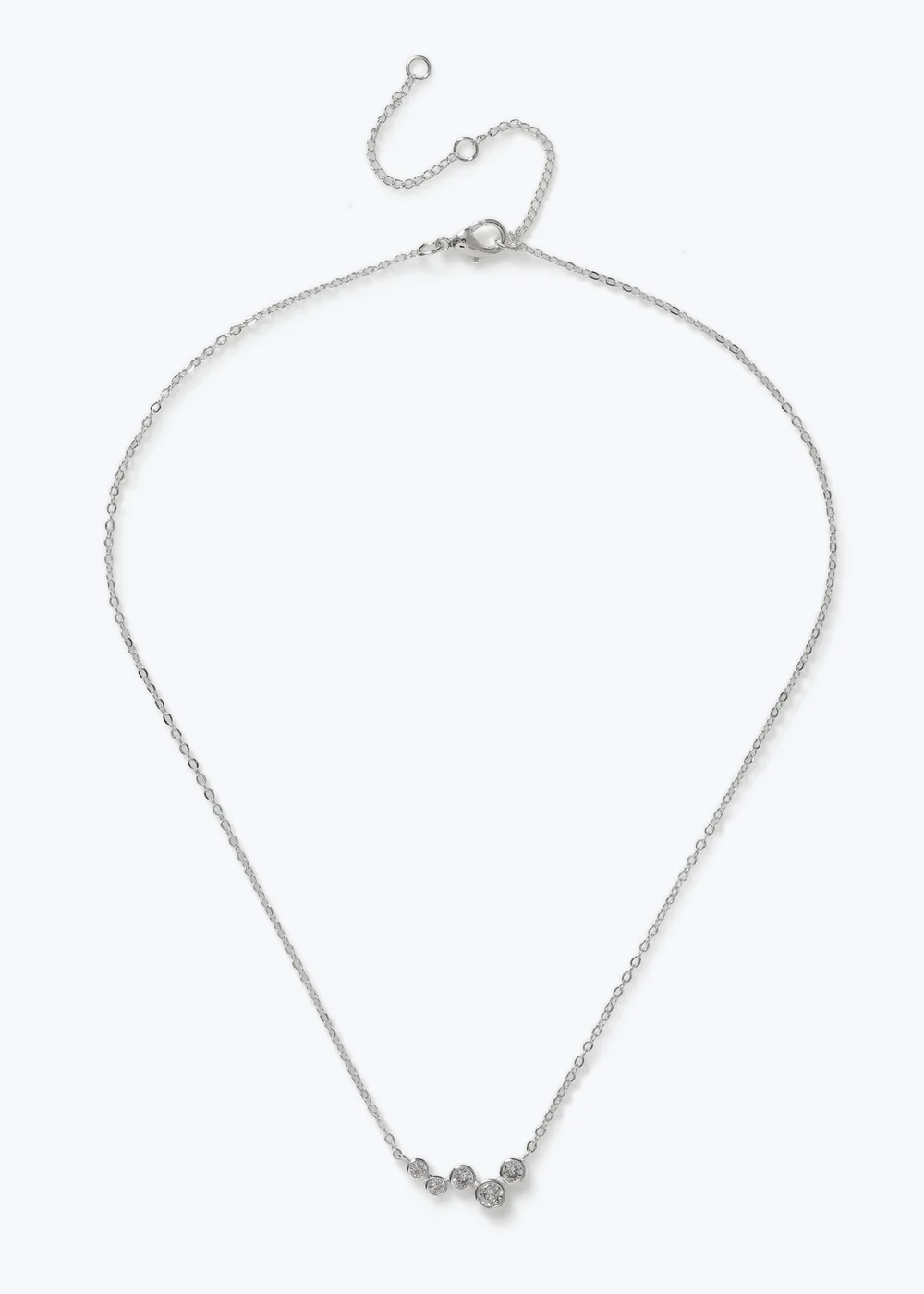 Muse Silver Cubic Zirconia Cluster Necklace - One Size Image 1