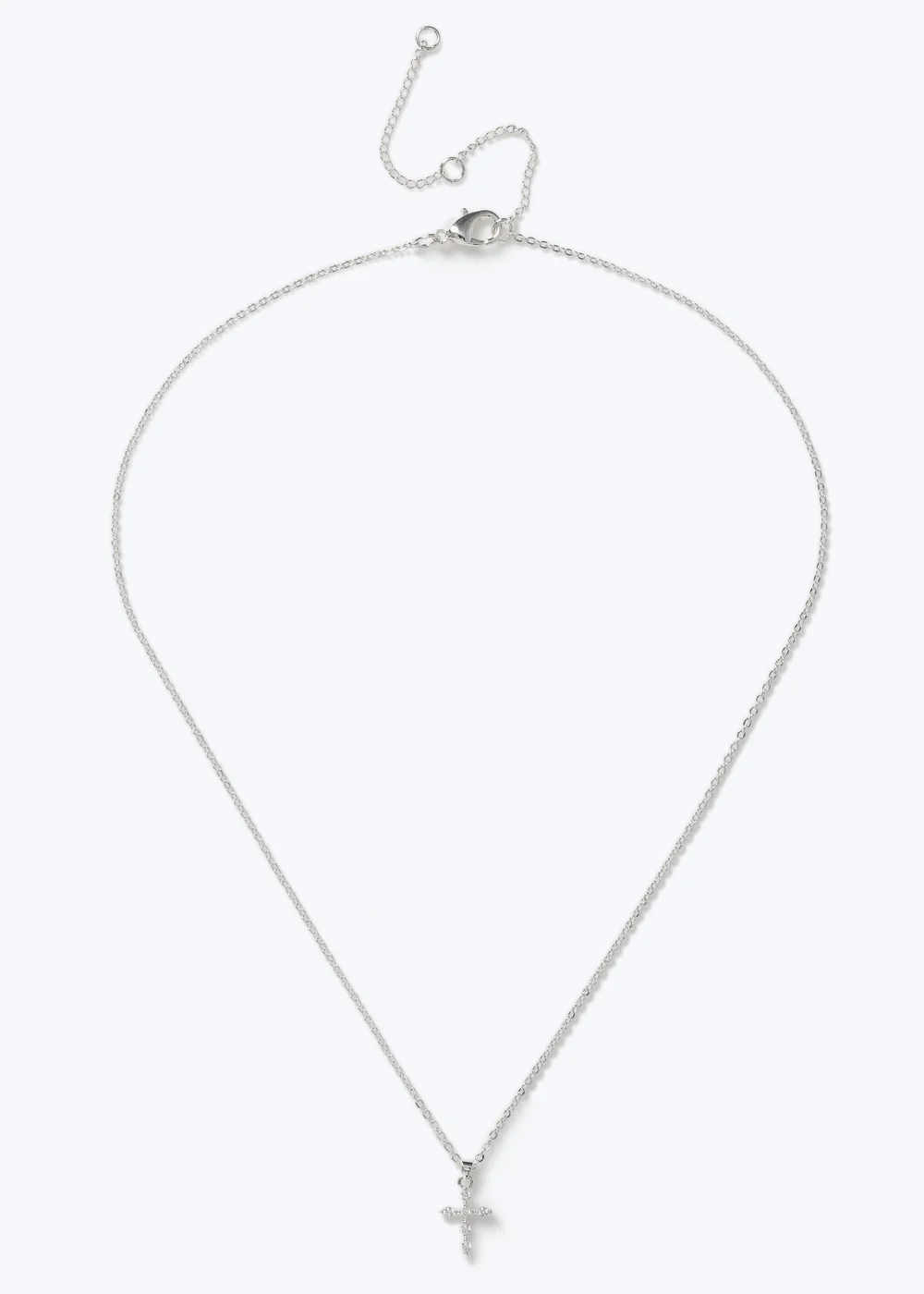 Muse Silver Cubic Cross Necklace - One Size Image 1
