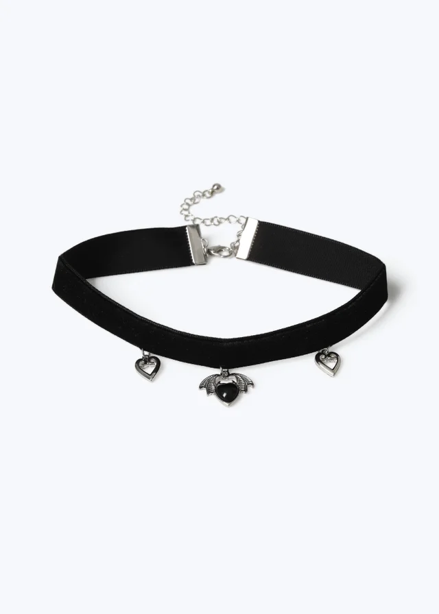 Flitzy Black Heart Halloween Chocker