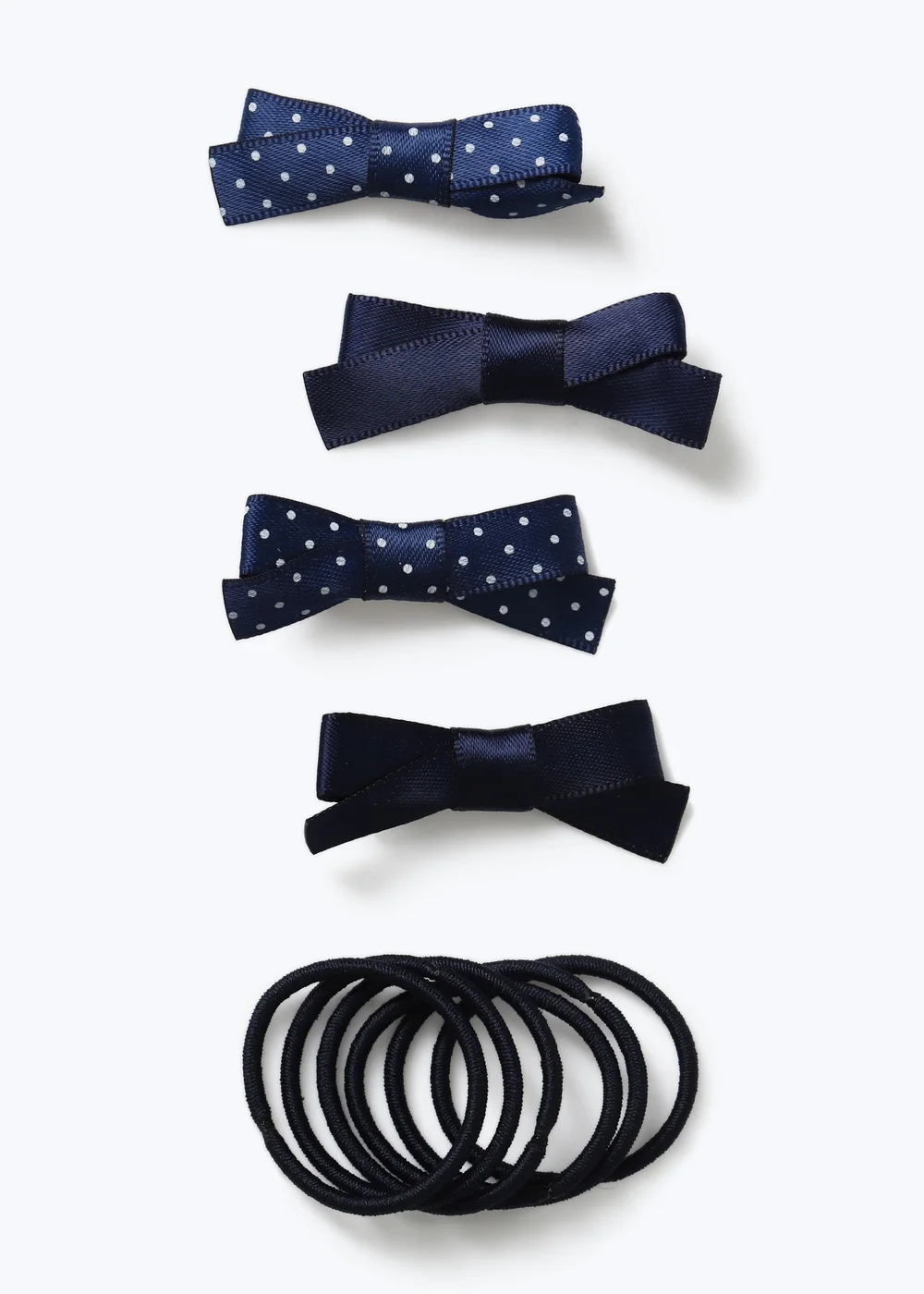 Flitzy Navy Polka Dot School Hair Accessories - One Size Image 1