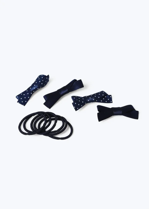 Flitzy Navy Polka Dot School Hair Accessories - One Size Image 2