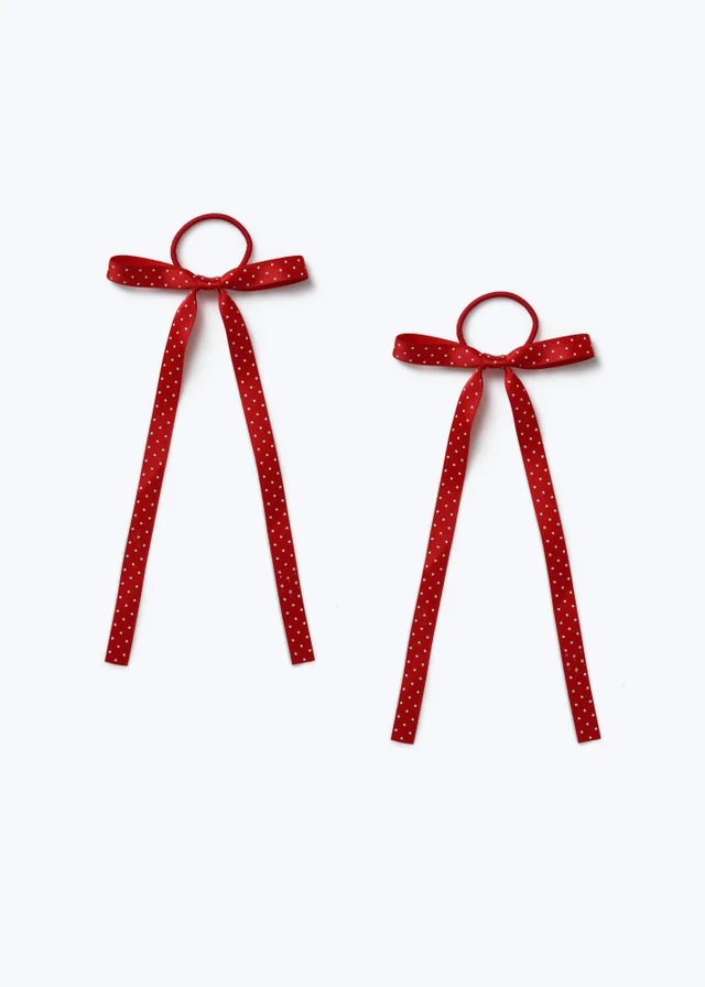 2 Pack Flitzy Red Bow Polka Dot School Bobbles