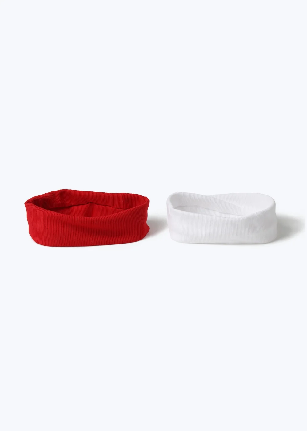 2 Pack Flitzy Red & White Waffle Bandeau Headbands - One Size Image 2