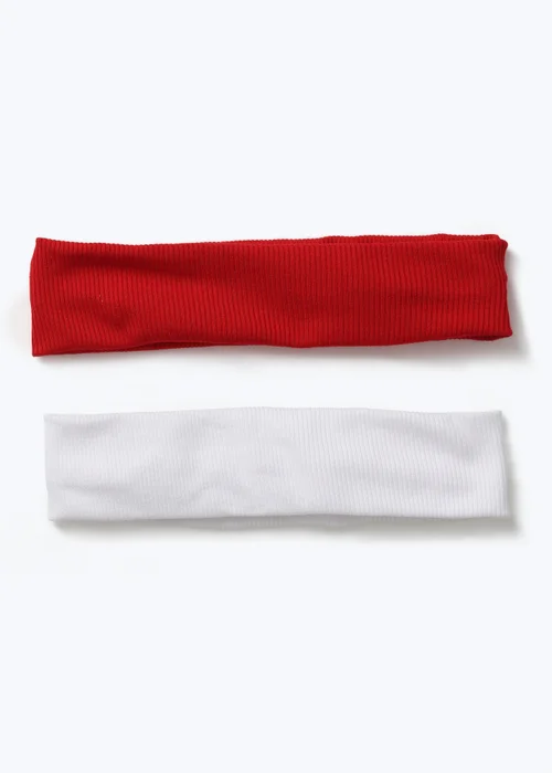 2 Pack Flitzy Red & White Waffle Bandeau Headbands - One Size Image 1