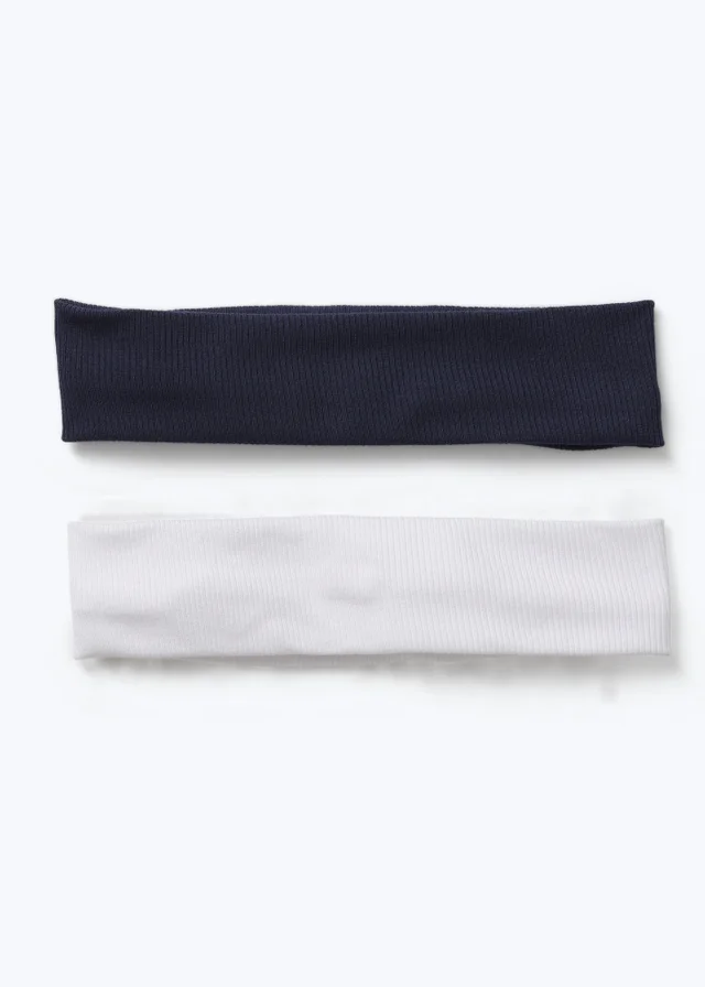 2 Pack Muse Navy & White Waffle Bandeau Headbands