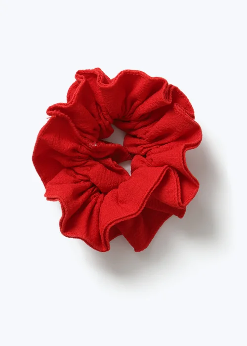 Flitzy Red Ruffle School Scrunchie - One Size Image 1