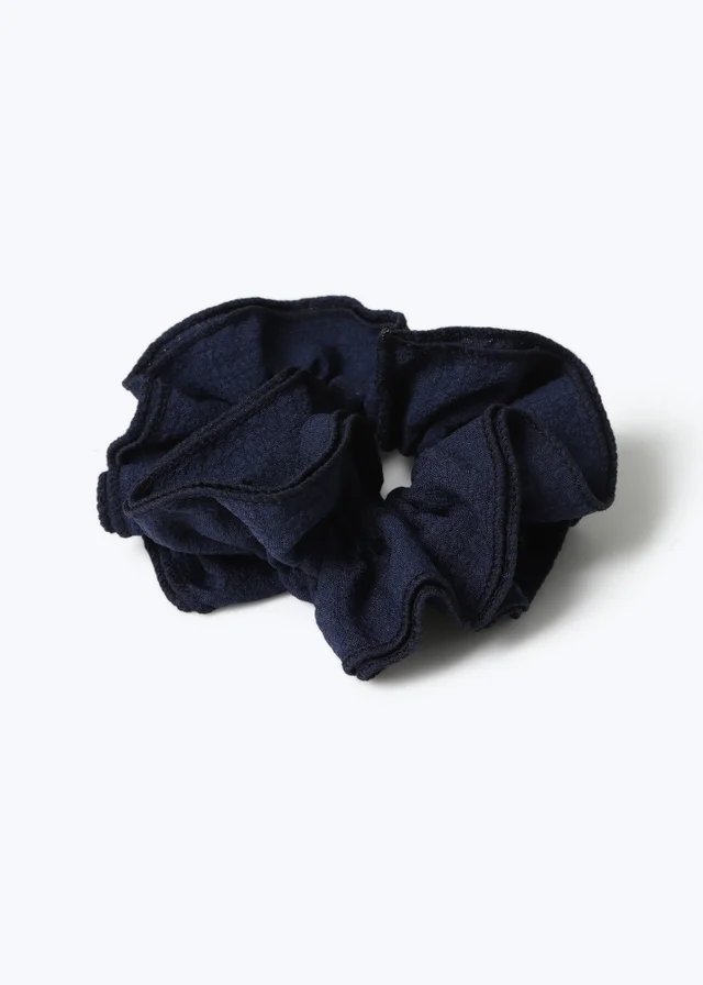 Flitzy Navy Ruffle School Scrunchie