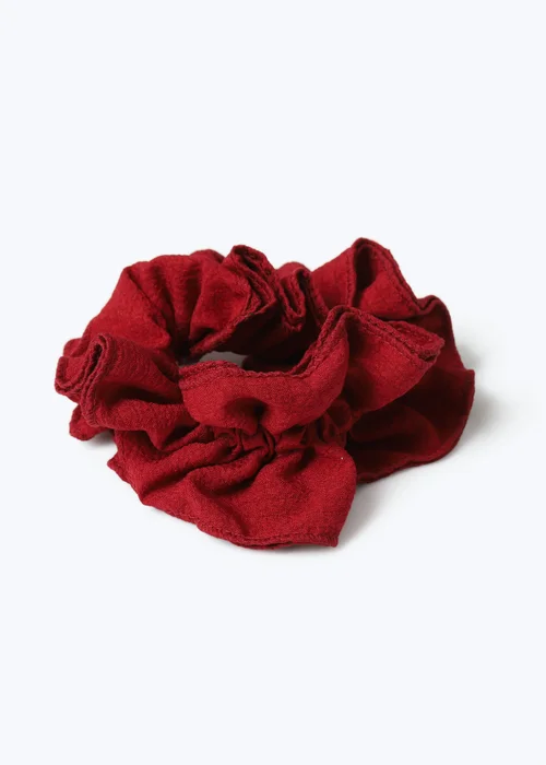 Flitzy Burgundy Ruffle School Scrunchie - One Size Image 2
