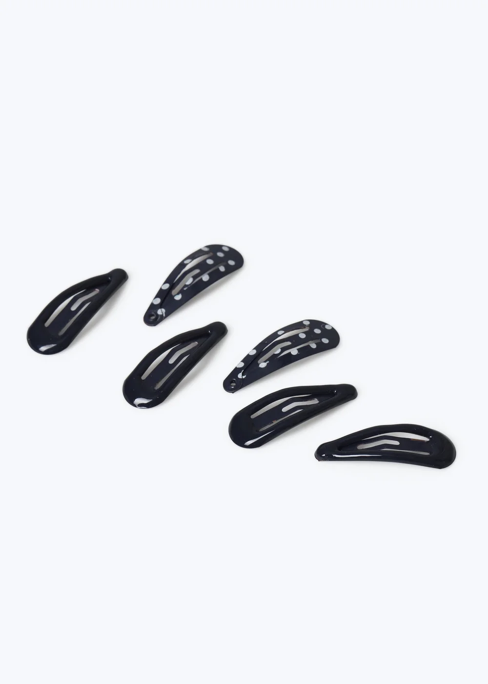 6 Pack Flitzy Blue School Polka Dot Hair Clips - One Size Image 2