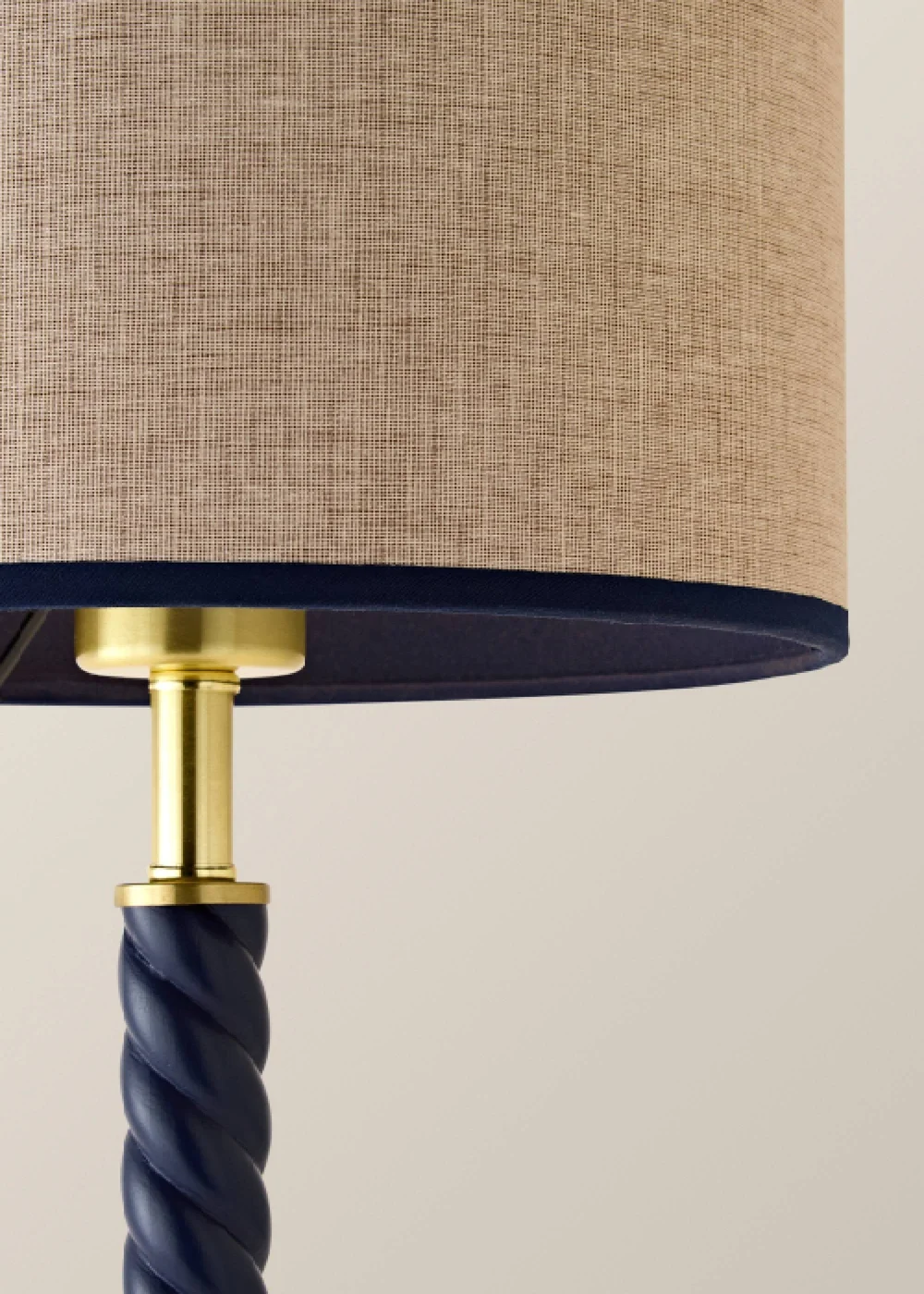 ValueLights Amara Navy Twist Table Lamp with Colour Match Inner Shade and Warm White Bulb - One Size Image 4