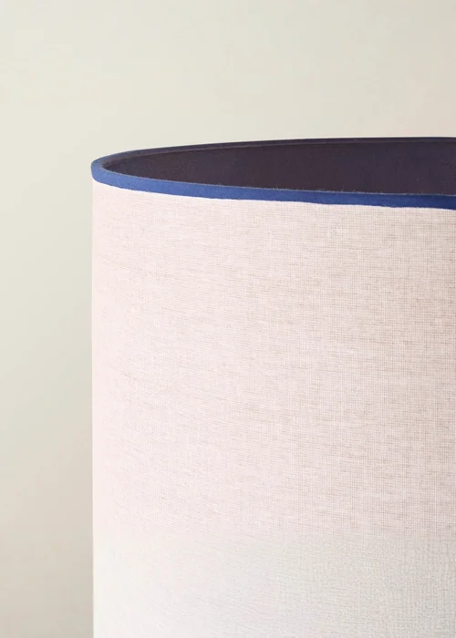 ValueLights Amara Navy Twist Floor Lamp with Colour Match Inner Shade and Warm White Bulb - One Size Image 4