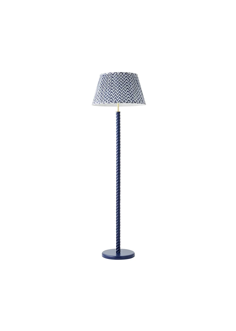 ValueLights Amara Navy Twist Floor Lamp with Chevron Pleated Shade and Warm White Bulb - One Size Image 6