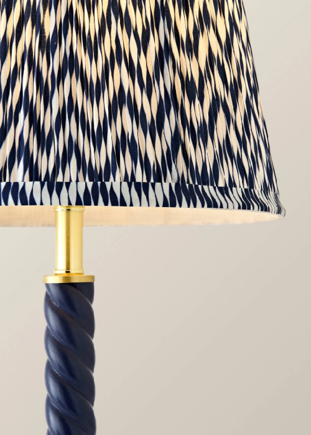 ValueLights Amara Navy Twist Table Lamp with Chevron Pleated Shade and Warm White Bulb - One Size Image 4