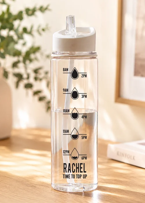 Personalised Memento Company Black Hydration Tracker Water Bottle - One Size Image 3