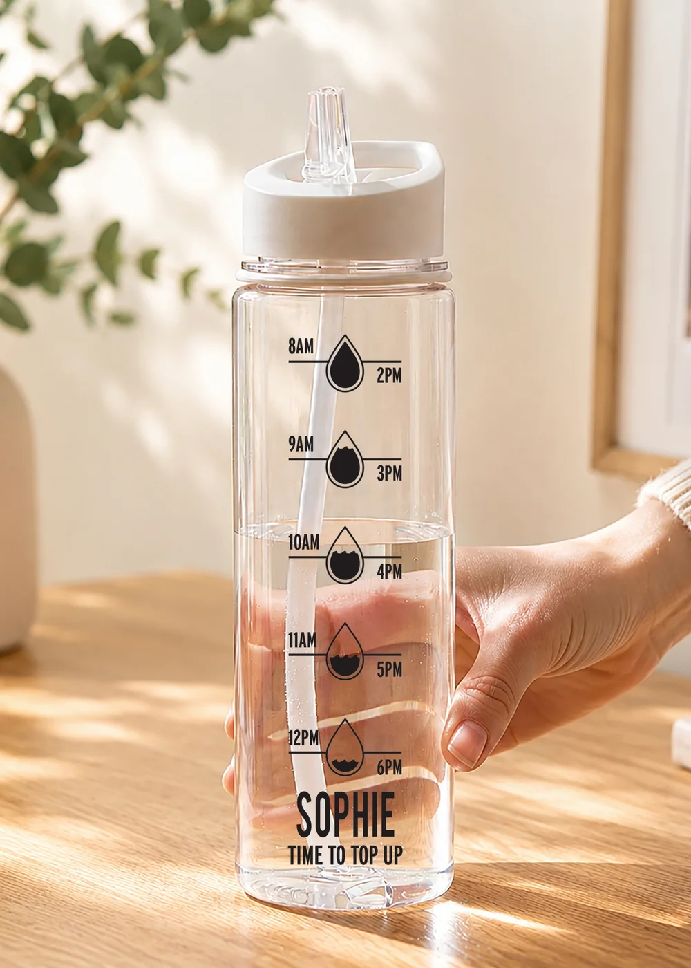 Personalised Memento Company Black Hydration Tracker Water Bottle - One Size Image 1