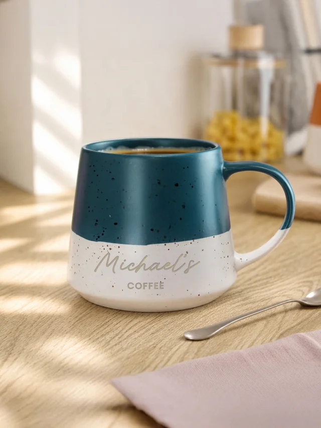 Personalised Memento Company Blue Speckled Ceramic Mug