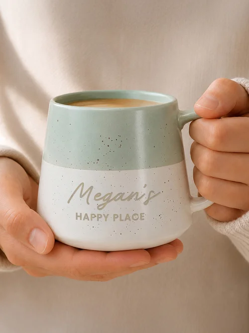 Personalised Memento Company Green Speckled Ceramic Mug - One Size Image 2