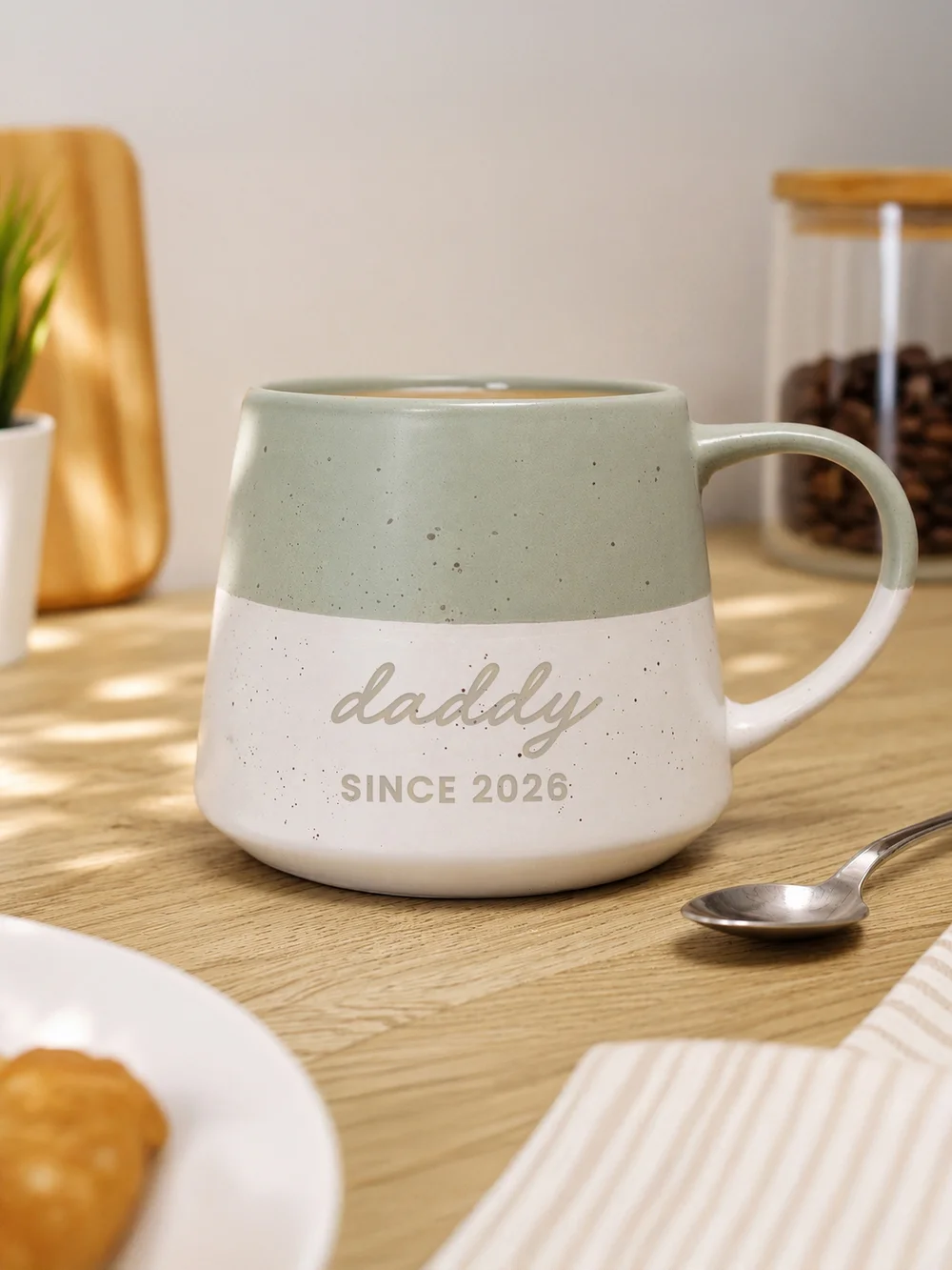 Personalised Memento Company Green Speckled Ceramic Mug - One Size Image 1